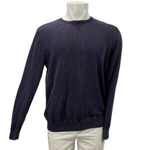 Coastaoro Men's Black Long Sleeve Crew Neck Knit Sweatshirt Sweater Top Size M